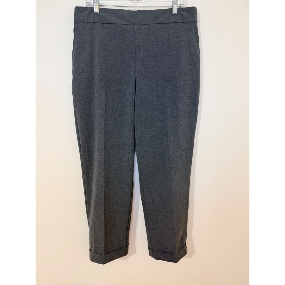 Rachel Zoe Womens Gray Cuffed Ankle Pants High Rise Elastic Waist Size 14